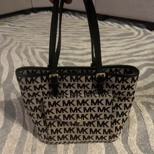 Michael Kors Black and Cream Logo Tote